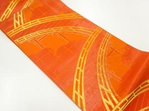 橋模様織出し袋帯